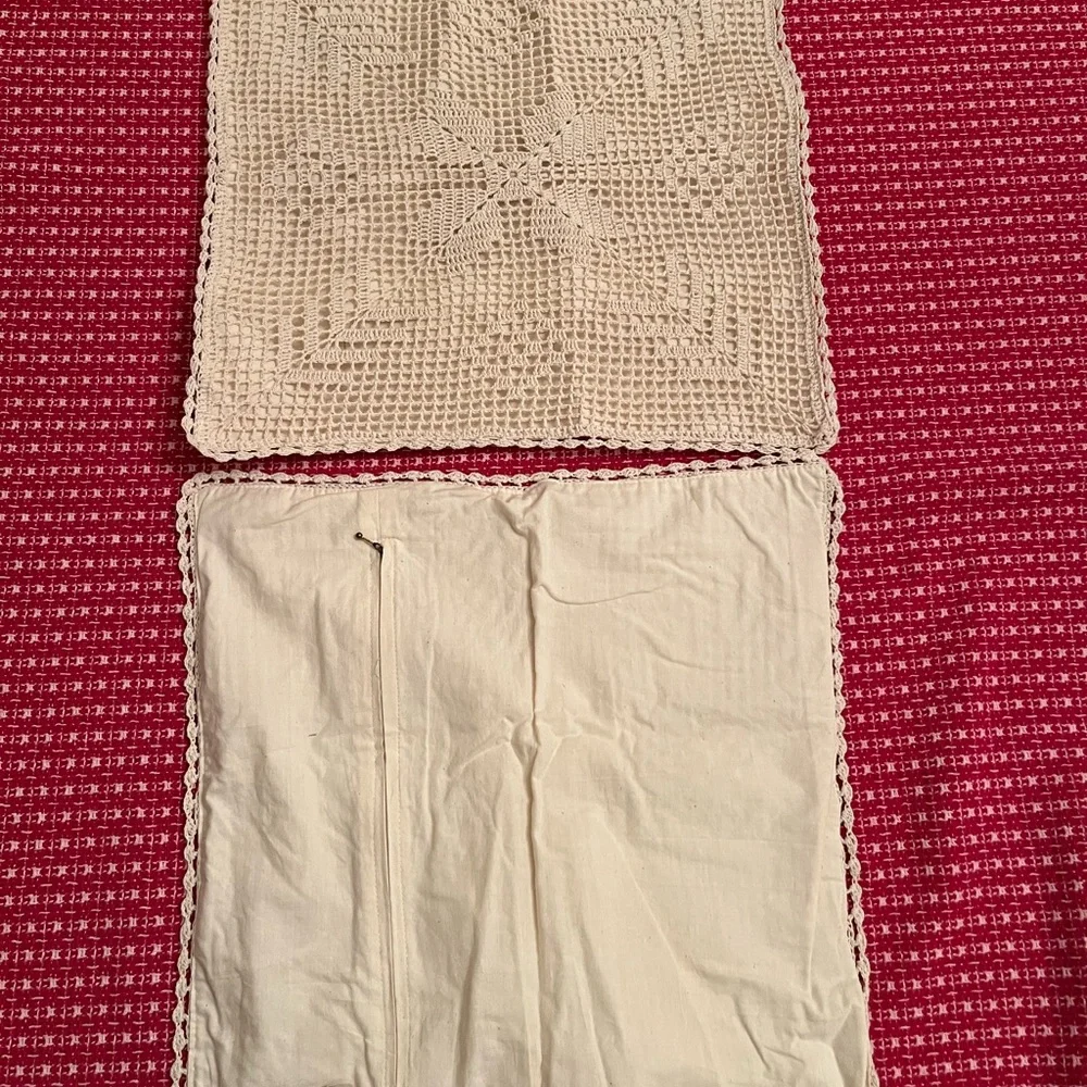 Vintage Italian Hand knitted pillow shams (2)